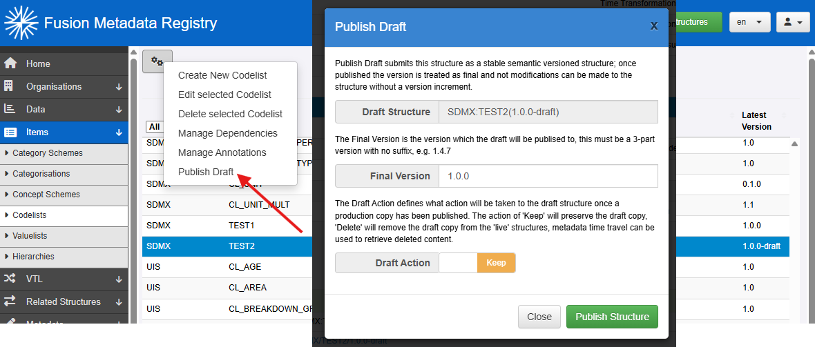 Publish draft