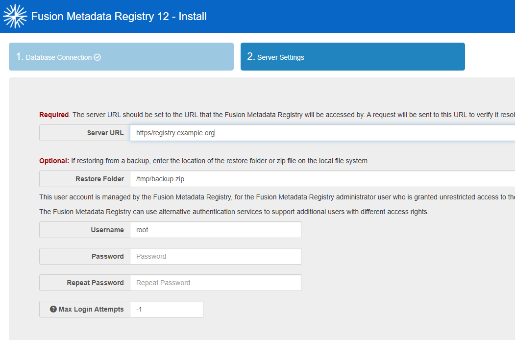 Restore backup interactively