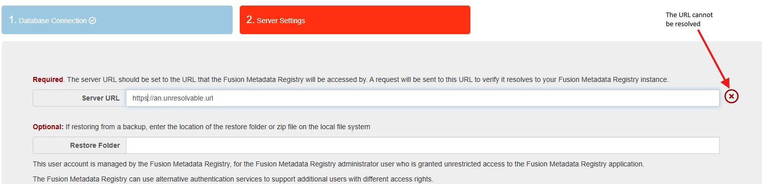 Server URL error