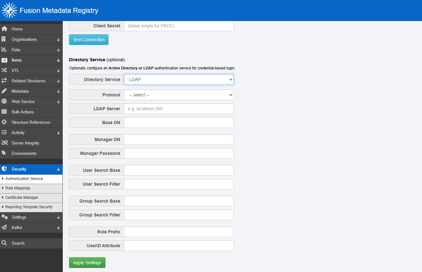 LDAP configuration